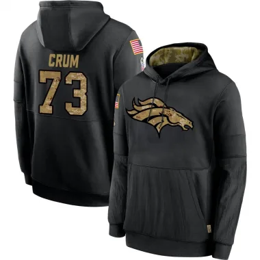 Black Men's Frank Crum Denver Broncos 2020 Salute to Service Sideline Performance Pullover Hoodie