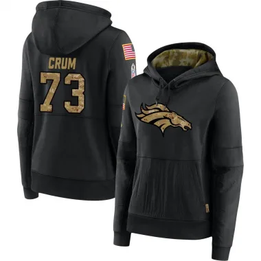 Black Women's Frank Crum Denver Broncos 2020 Salute to Service Sideline Performance Pullover Hoodie