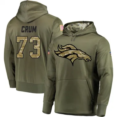 Olive Men's Frank Crum Denver Broncos Salute to Service Pullover Hoodie