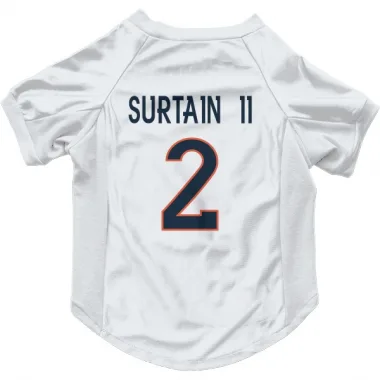 White Denver Broncos Pat Surtain II   Dog & Cat Pet Jersey